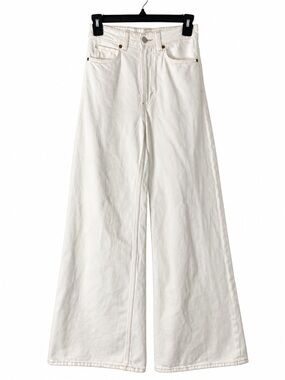 Lee x H&M White High Rise Wide Leg Jeans 100% Cotton Collaboration
